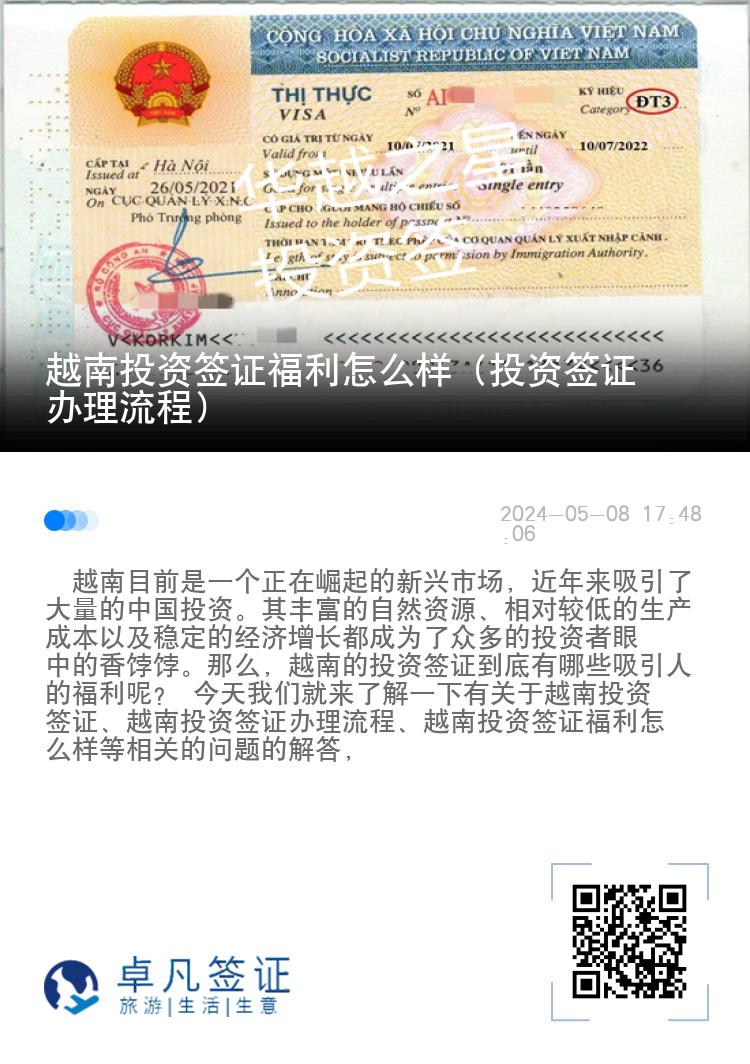 越南投资签证福利怎么样（投资签证办理流程）